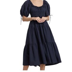 En Saison Poplin Midi Dress Navy